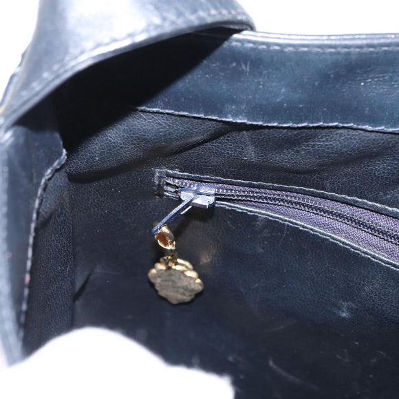 GUCCI GG Supreme Sherry Line Shoulder Bag PVC Navy Gold Auth 178128
