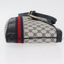 GUCCI GG Supreme Sherry Line Shoulder Bag PVC Navy Gold Auth 178128-3
