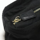 PRADA Ketting Tote Tas Nylon Zwart Goud Auth 178129-10