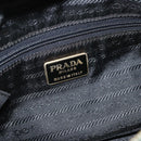 PRADA Ketting Tote Tas Nylon Zwart Goud Auth 178129-19