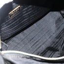 PRADA Ketting Tote Tas Nylon Zwart Goud Auth 178129-11