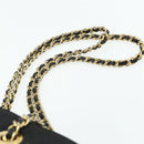 PRADA Ketting Tote Tas Nylon Zwart Goud Auth 178129-8