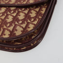 Christian Dior Trotter Canvas Shoulder Bag Red Gold Auth 178133-14