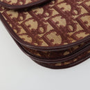 Christian Dior Trotter Canvas Shoulder Bag Red Gold Auth 178133-15