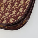 Christian Dior Trotter Canvas Shoulder Bag Red Gold Auth 178133-16