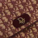 Christian Dior Trotter Canvas Shoulder Bag Red Gold Auth 178133-18