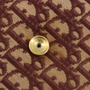 Christian Dior Trotter Canvas Shoulder Bag Red Gold Auth 178133-20