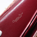 Christian Dior Trotter Canvas Shoulder Bag Red Gold Auth 178133-21