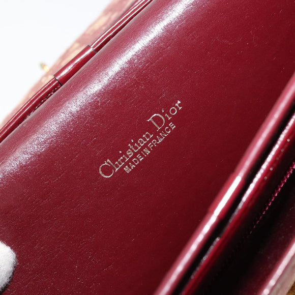 Christian Dior Trotter Canvas Shoulder Bag Red Gold Auth 178133