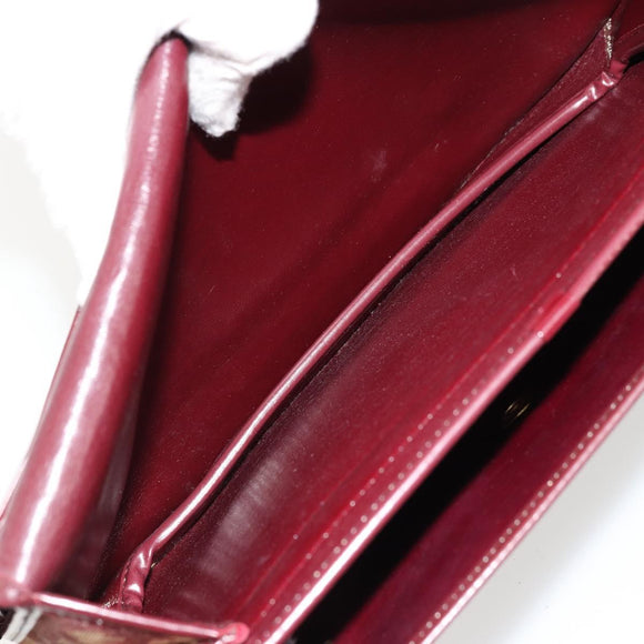 Christian Dior Trotter Canvas Shoulder Bag Red Gold Auth 178133
