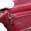 Christian Dior Trotter Canvas Shoulder Bag Red Gold Auth 178133-25