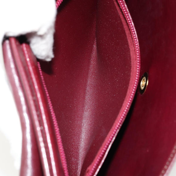 Christian Dior Trotter Canvas Shoulder Bag Red Gold Auth 178133