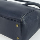CARTIER Must Line Hand Bag Leather Navy Gold Auth 178134-12