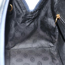 CARTIER Must Line Hand Bag Leather Navy Gold Auth 178134-18
