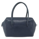 CARTIER Must Line Hand Bag Leather Navy Gold Auth 178134-3