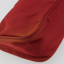 PRADA Accessory Pouch Nylon Red Silver Auth 178135-14