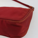 PRADA Accessory Pouch Nylon Red Silver Auth 178135-15