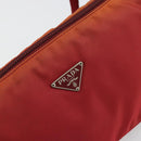 PRADA Accessory Pouch Nylon Red Silver Auth 178135-17
