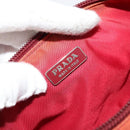 PRADA Accessory Pouch Nylon Red Silver Auth 178135-18