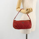 PRADA Accessory Pouch Nylon Red Silver Auth 178135-21
