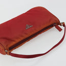 PRADA Accessory Pouch Nylon Red Silver Auth 178135-6