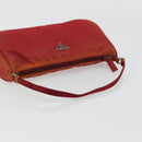 PRADA Accessory Pouch Nylon Red Silver Auth 178135-7