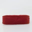 PRADA Accessory Pouch Nylon Red Silver Auth 178135-5