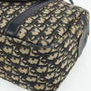 Christian Dior Trotter Canvas Hand Bag Navy Gold Auth 178151-15