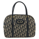 Christian Dior Trotter Canvas Hand Bag Navy Gold Auth 178151-13