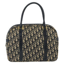 Christian Dior Trotter Canvas Hand Bag Navy Gold Auth 178151-2