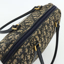Christian Dior Trotter Canvas Hand Bag Navy Gold Auth 178151-6