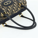 Christian Dior Trotter Canvas Hand Bag Navy Gold Auth 178151-7