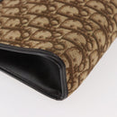 Christian Dior Trotter Canvas Shoulder Bag Brown Gold Auth 178153-9