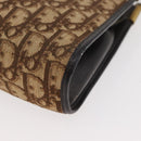 Christian Dior Trotter Canvas Shoulder Bag Brown Gold Auth 178153-14