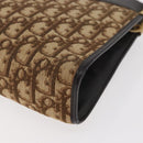 Christian Dior Trotter Canvas Shoulder Bag Brown Gold Auth 178153-16