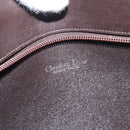 Christian Dior Trotter Canvas Shoulder Bag Brown Gold Auth 178153-17