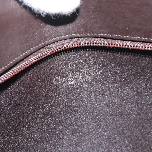 Christian Dior Trotter Canvas Shoulder Bag Brown Gold Auth 178153