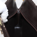 Christian Dior Trotter Canvas Shoulder Bag Brown Gold Auth 178153-19