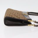 Christian Dior Trotter Canvas Shoulder Bag Brown Gold Auth 178153-3