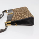 Christian Dior Trotter Canvas Shoulder Bag Brown Gold Auth 178153-4