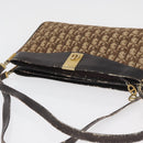 Christian Dior Trotter Canvas Shoulder Bag Brown Gold Auth 178153-6