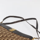 Christian Dior Trotter Canvas Shoulder Bag Brown Gold Auth 178153-8