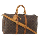 LOUIS VUITTON Monogram Keepall Bandouliere 45 Boston Bag M41418 LV Auth 178154-1