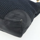 BOTTEGA VENETA Shoulder Bag straw Navy Gold Auth 178160-15