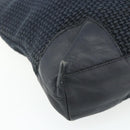 BOTTEGA VENETA Shoulder Bag straw Navy Gold Auth 178160-16