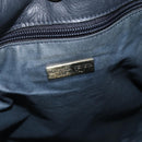 BOTTEGA VENETA Shoulder Bag straw Navy Gold Auth 178160-10