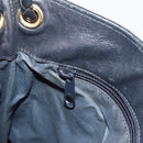 BOTTEGA VENETA Shoulder Bag straw Navy Gold Auth 178160-19