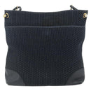 BOTTEGA VENETA Shoulder Bag straw Navy Gold Auth 178160-13