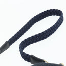 BOTTEGA VENETA Shoulder Bag straw Navy Gold Auth 178160-8