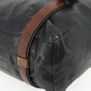 PRADA Tote Bag Leather Black Silver Auth 178161-15